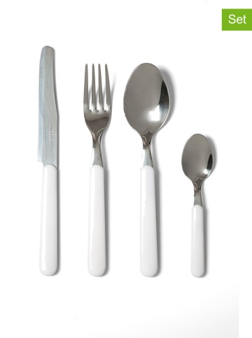 Trendy Kitchen by EXCÉLSA 24-częściowy zestaw sztućców "Fashion" w kolorze białym