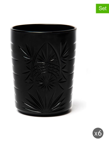 Trendy Kitchen by EXCÉLSA 6er-Set: Gläser ''Color Tumbler'' in Schwarz - 350 ml