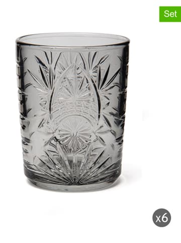 Trendy Kitchen by EXCÉLSA 6-delige set: glazen "Color Tumbler" grijs - 350 ml