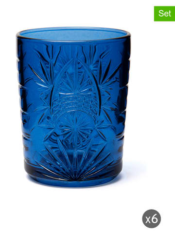 Trendy Kitchen by EXCÉLSA 6er-Set: Gläser ''Color Tumbler'' in Blau - 350 ml