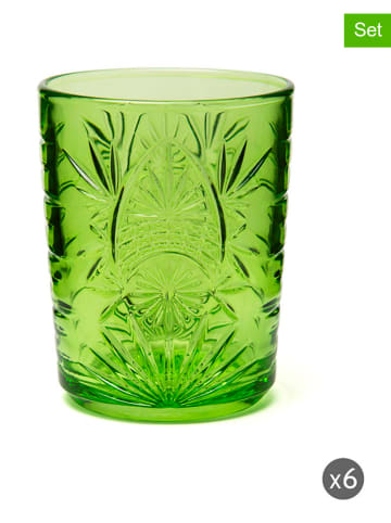 Trendy Kitchen by EXCÉLSA Szklanki (6 szt.) "Color Tumbler" w kolorze zielonym - 350 ml