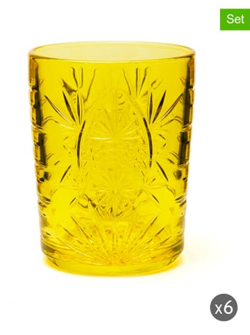 Trendy Kitchen by EXCÉLSA 6er-Set: Gläser ''Color Tumbler'' in Gelb - 350 ml
