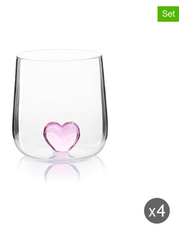 Trendy Kitchen by EXCÉLSA 4-delige set: glazen "Inside" lichtroze - 450 ml