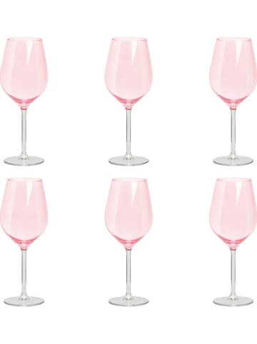 Trendy Kitchen by EXCÉLSA 6er-Set: Weingläser "Color Wine" in Rosa - 500 ml
