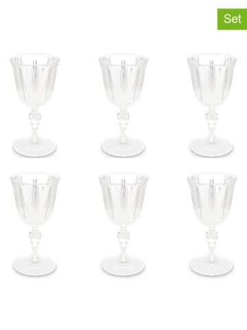 Trendy Kitchen by EXCÉLSA 6-delige set: wijnglazen "Country" transparant - 250 ml