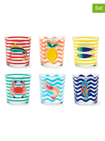 Trendy Kitchen by EXCÉLSA Szklanki (6 szt.) "Corfu" ze wzorem - 350 ml