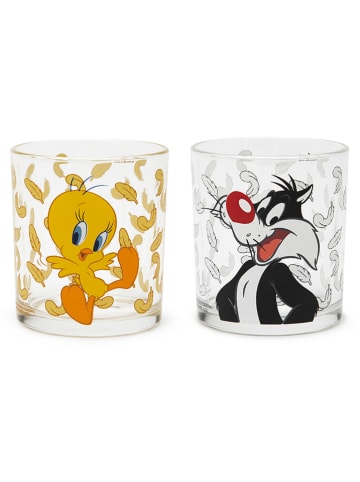 Trendy Kitchen by EXCÉLSA Szklanki (6 szt.) "Looney Tunes" w kolorze żółto-czarnym - 250 ml
