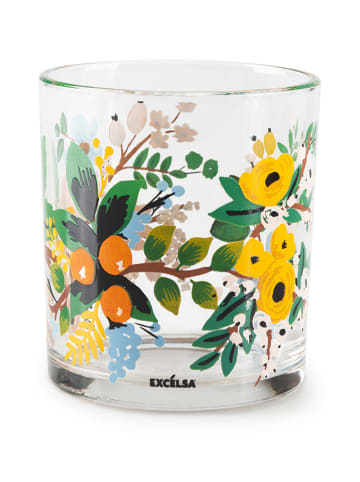 Trendy Kitchen by EXCÉLSA Szklanki (6 szt.) "Fiori Frida" w kolorze żółto-zielonym - 250 ml