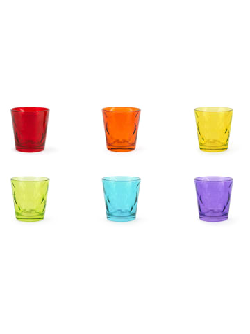 Trendy Kitchen by EXCÉLSA 6-delige set: glazen "Barcellona" meerkleurig - 245 ml