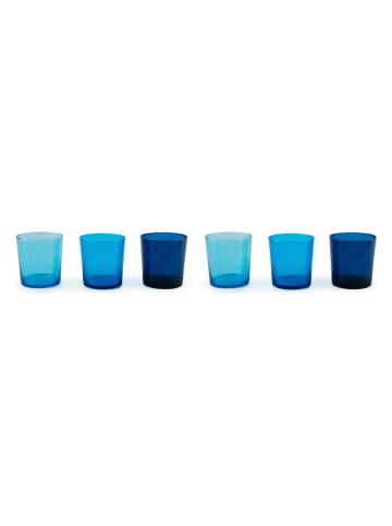 Trendy Kitchen by EXCÉLSA 6er-Set: Gläser "Manhattan" in Blau - 350 ml