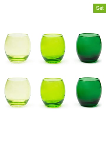 Trendy Kitchen by EXCÉLSA Szklanki (6 szt.) "Santiago" w kolorze zielonym - 400 ml