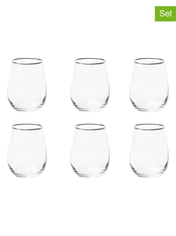 Trendy Kitchen by EXCÉLSA 6-delige set: glazen transparant - 380 ml