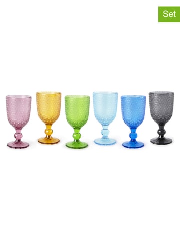 Trendy Kitchen by EXCÉLSA 6er-Set: Weingläser in Bunt - 350 ml