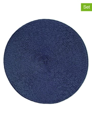 Trendy Kitchen by EXCÉLSA 6-delige set: placemats "Round" donkerblauw - Ø 36 cm