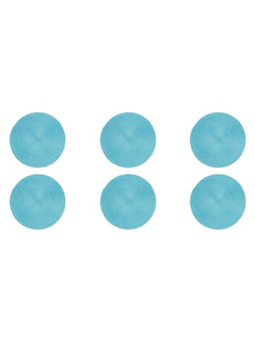Trendy Kitchen by EXCÉLSA Podkładki stołowe (6 szt.) "Round" w kolorze błękitnym - Ø 36 cm