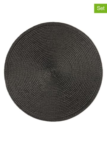 Trendy Kitchen by EXCÉLSA Podkładki stołowe (6 szt.) "Round" w kolorze czarnym - Ø 36 cm