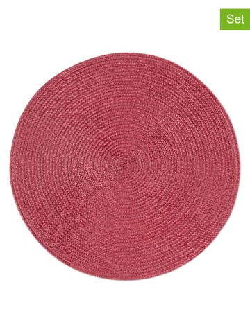Trendy Kitchen by EXCÉLSA Podkładki stołowe (6 szt.) "Round" w kolorze ciemnoczerwonym - Ø 36 cm