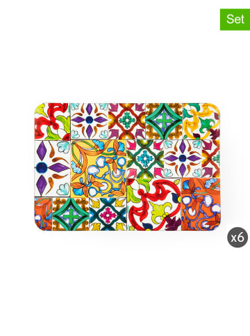 Trendy Kitchen by EXCÉLSA Podkładki stołowe (6 szt.) "Lisbona" ze wzorem - 43 x 28,5 cm