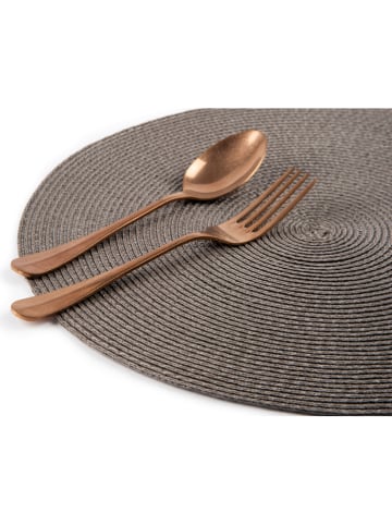 Trendy Kitchen by EXCÉLSA 6-delige set: placemats "Round" grijs - Ø 36 cm
