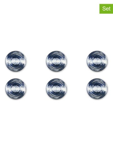 Trendy Kitchen by EXCÉLSA 6er-Set: Dessertteller "Ermes" in Dunkelblau/ Weiß - Ø 20 cm