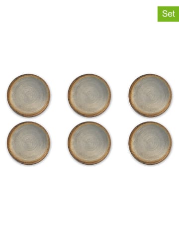 Trendy Kitchen by EXCÉLSA Talerze głębokie (6 szt.) "Demetra" w kolorze biało-beżowym - Ø 33 cm