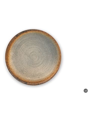 Trendy Kitchen by EXCÉLSA Talerze głębokie (6 szt.) "Demetra" w kolorze biało-beżowym - Ø 33 cm