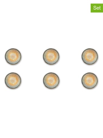 Trendy Kitchen by EXCÉLSA 6-delige set: kommen "Efesto" petrol/okergeel - 350 ml