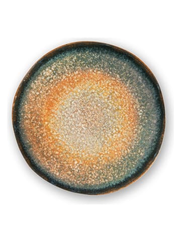 Trendy Kitchen by EXCÉLSA 6er-Set: Dessertteller "Efesto" in Petrol/ Ocker - Ø 20 cm
