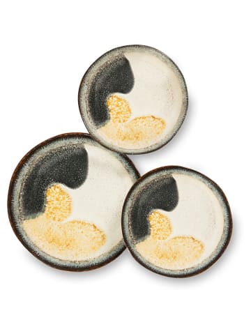 Trendy Kitchen by EXCÉLSA 12tlg. Tafelservice "Dioniso" in Creme/ Schwarz/ Gold