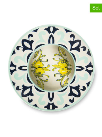 Trendy Kitchen by EXCÉLSA Talerze (6 szt.) "Amalfi" w kolorze błękitno-czarnym do makaronu - Ø 28 cm