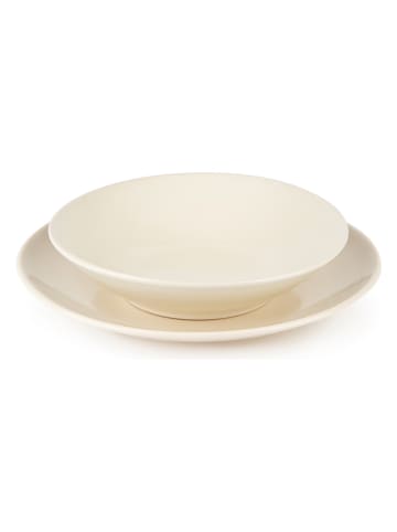 Trendy Kitchen by EXCÉLSA 18-częściowy zestaw talerzy "New Cream" w kolorze kremowym