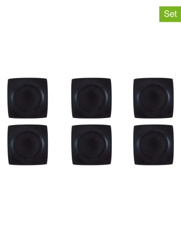 Trendy Kitchen by EXCÉLSA 6-delige set: dinerborden "Eclipse" zwart - (B)25 x (H)25 cm