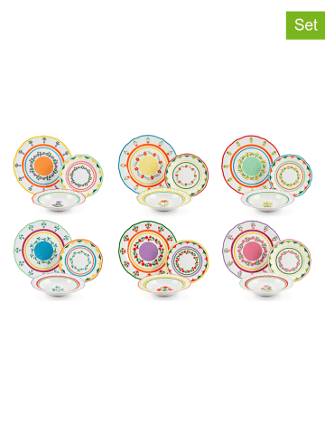 Trendy Kitchen by EXCÉLSA 18-częściowy zestaw talerzy "Arles" ze wzorem