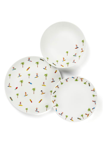 Trendy Kitchen by EXCÉLSA 18-delig tafelservies "Honululu" wit/neerkleurig