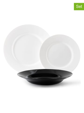 Trendy Kitchen by EXCÉLSA 18tlg. Tafelservice in Weiß/ Schwarz