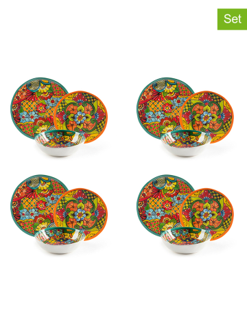 Trendy Kitchen by EXCÉLSA 12-częściowy zestaw talerzy "Tijuana" ze wzorem