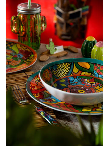 Trendy Kitchen by EXCÉLSA 12-częściowy zestaw talerzy "Tijuana" ze wzorem