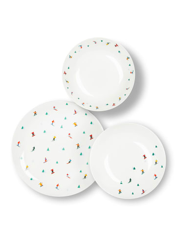 Trendy Kitchen by EXCÉLSA 18-częściowy zestaw talerzy "Cortina" w kolorze białym