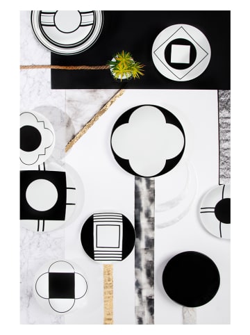 Trendy Kitchen by EXCÉLSA 18-częściowy zestaw talerzy "Agora" w kolorze czarno-białym