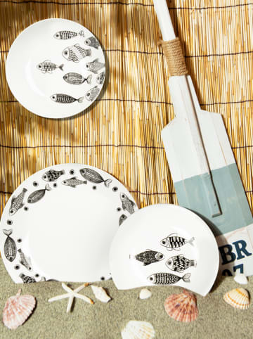 Trendy Kitchen by EXCÉLSA 18-delig tafelservies "Black Sea" wit/zwart