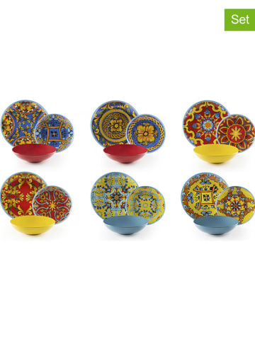 Trendy Kitchen by EXCÉLSA 18-częściowy zestaw talerzy ze wzorem