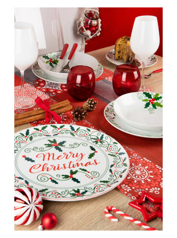 Trendy Kitchen by EXCÉLSA 18tlg. Tafelservice "Christmas Holly" in Weiß/ Grün