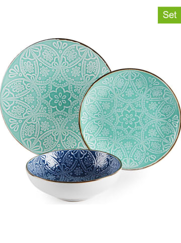 Trendy Kitchen by EXCÉLSA 18-delig tafelservies "Versailles" lichtblauw/blauw