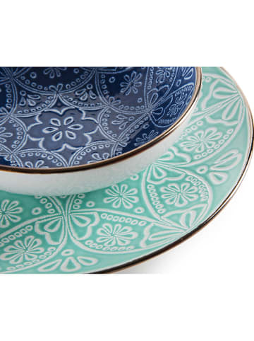 Trendy Kitchen by EXCÉLSA 18tlg. Tafelservice "Versailles" in Hellblau/ Blau