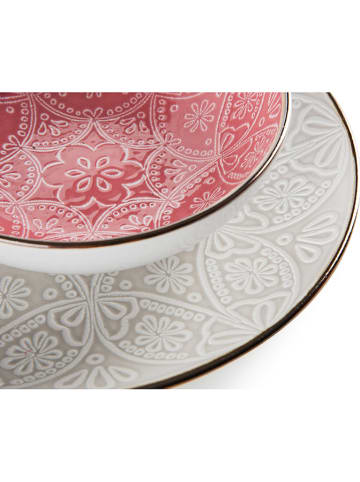 Trendy Kitchen by EXCÉLSA 18-delig tafelservies "Versailles" lichtroze/grijs