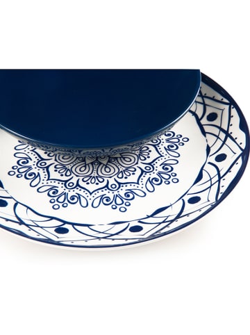 Trendy Kitchen by EXCÉLSA 18-delig tafelservies "Boheme" wit/blauw