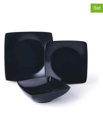 Trendy Kitchen by EXCÉLSA 18-częściowy zestaw talerzy "Eclipse" w kolorze czarnym