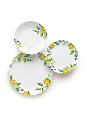 Trendy Kitchen by EXCÉLSA 18tlg. Tafelservice in Weiß/ Grün/ Gelb
