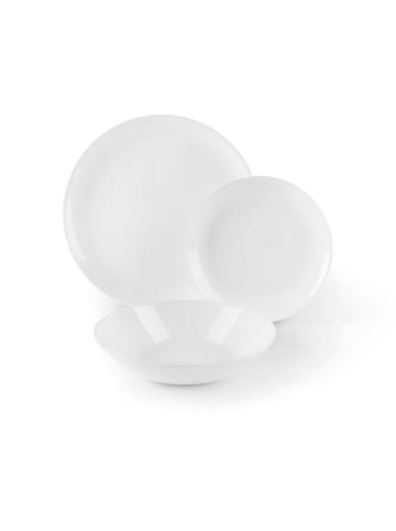 Trendy Kitchen by EXCÉLSA 18-częściowy zestaw talerzy "Joke" w kolorze białym