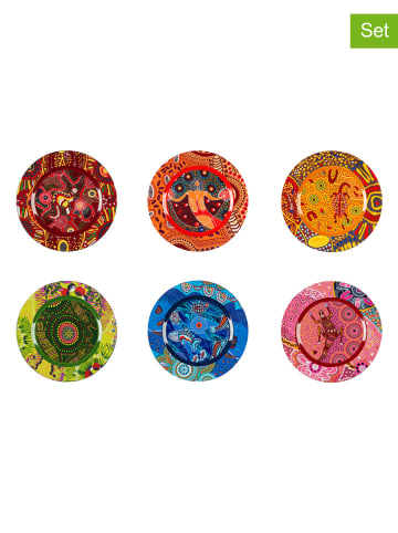 Trendy Kitchen by EXCÉLSA 6er-Set: Platzteller "Aboriginal" in Bunt - Ø 33 cm